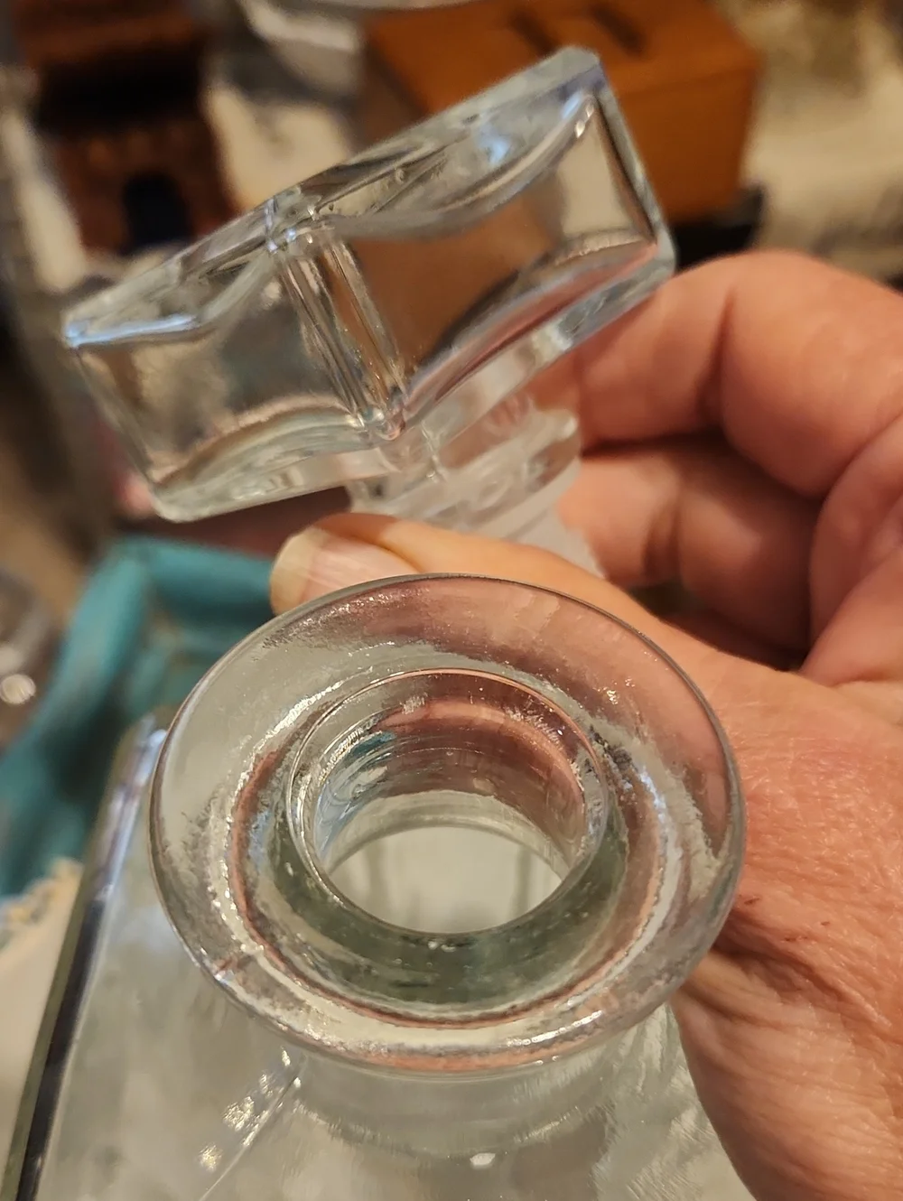 Clear Glass Square Decanter with Stopper - Home Dining-Italy